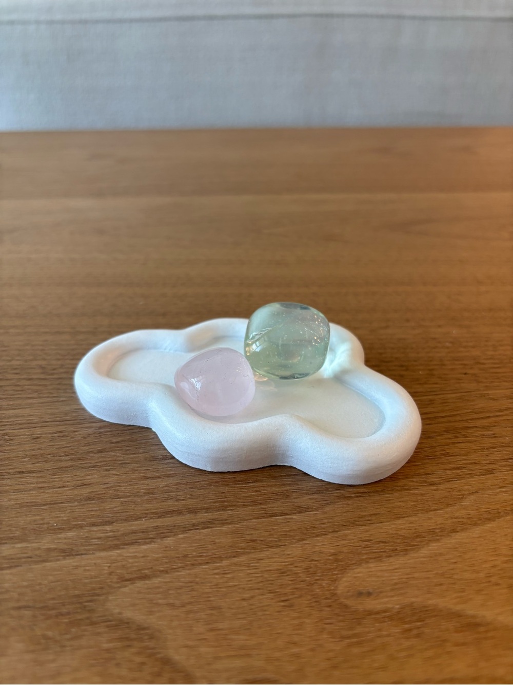 ☁️ Cloud Trinket Dish + Rose Quartz & Green Fluorite ✨